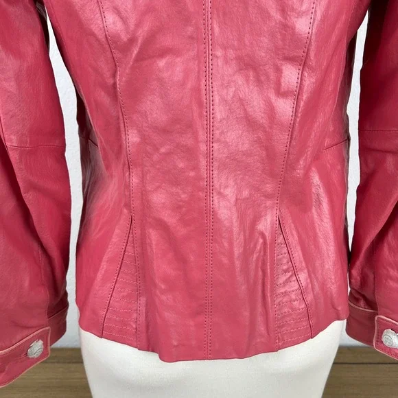 Bradley Bayou Pink Leather Blazer XS Regina George Mean Girls Elle Woods Costume - Picture 6 of 12